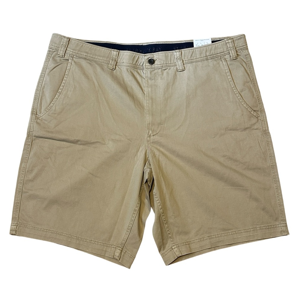 NWT St. John’s Bay Khaki Flat Front Shorts Size 46 Big & Tall Comfort Stretch